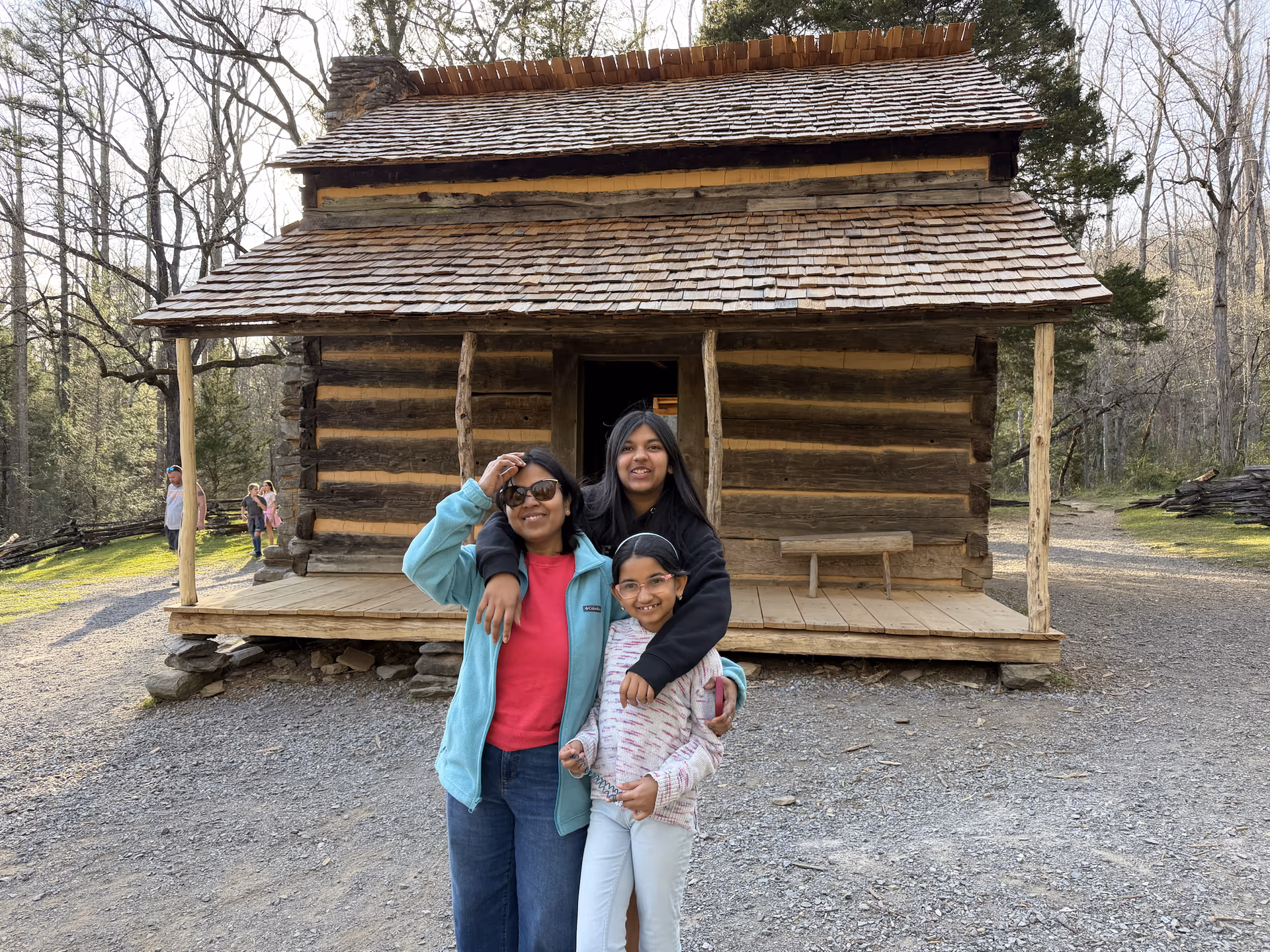 A historic cabin stop in Cades Cove with family nearby
