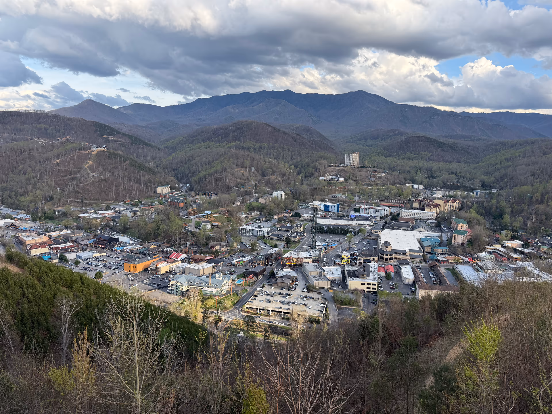 Daytime view over Gatlinburg from Gatlinburg SkyPark