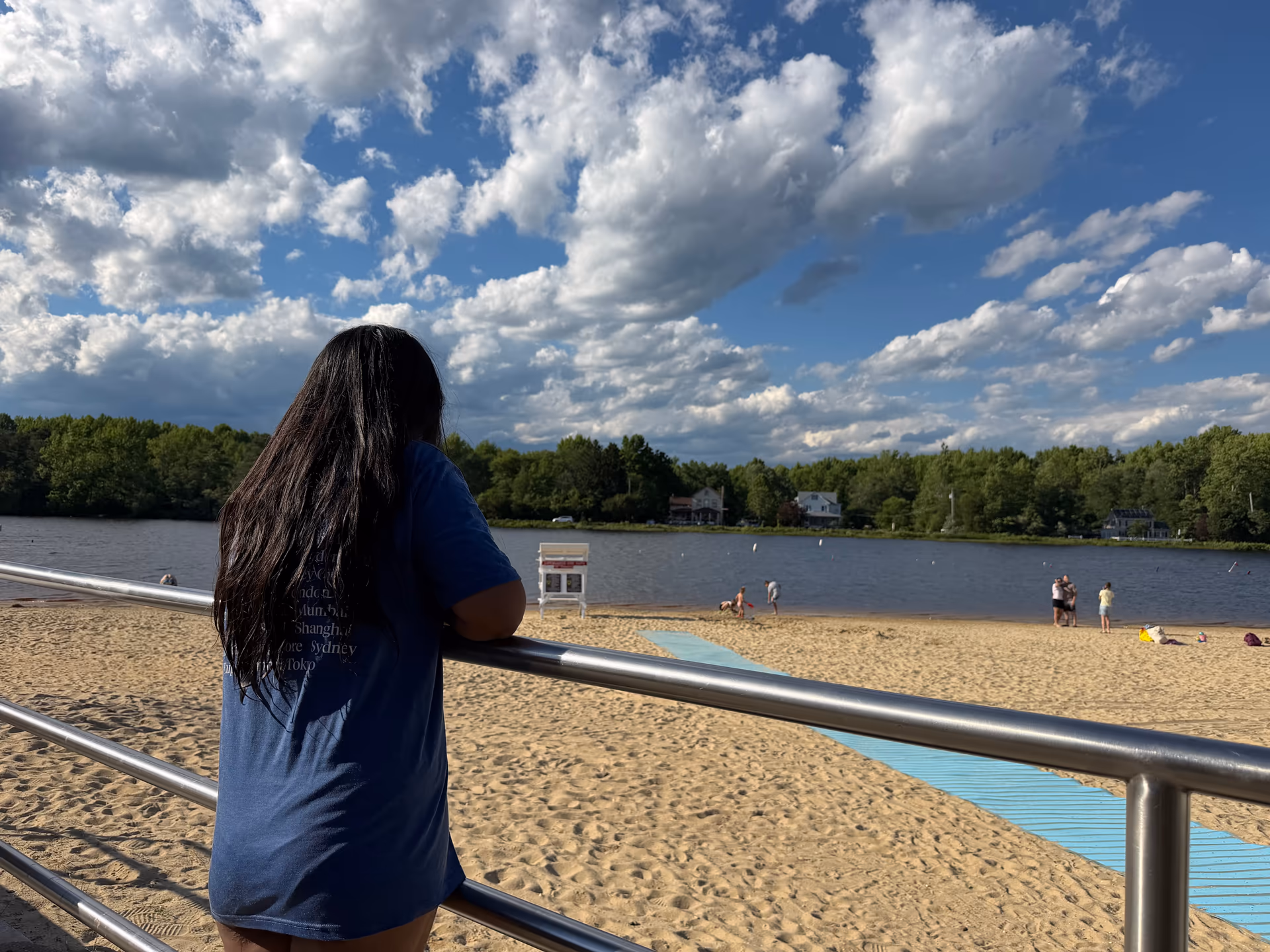Atsion Recreation Area beach and lake on a sunny afternoon